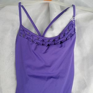 Purple woven ballet bodysuit